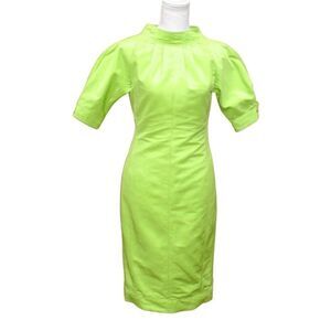 Vintage Lime Green Sheath Dress Pockets